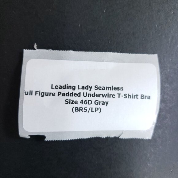 Leading Lady Seamless Full Figure Padded Underwire Bra 46D Gray Nylon/Spandex - Picture 6 of 6